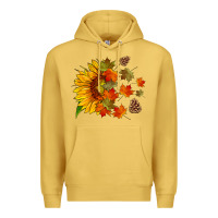 Antique Gold sunflower and autumn leaves Premium Hoodie - HRA Design Shop
