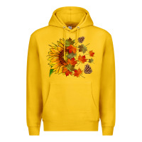 Lemon sunflower and autumn leaves Premium Hoodie - HRA Design Shop