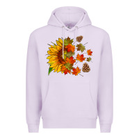 Lilac sunflower and autumn leaves Premium Hoodie - HRA Design Shop
