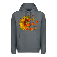 Rock sunflower and autumn leaves Premium Hoodie - HRA Design Shop