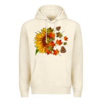 Sandshell sunflower and autumn leaves Premium Hoodie - HRA Design Shop