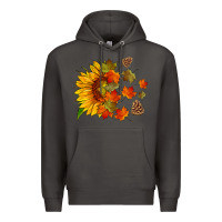 Smoke sunflower and autumn leaves Premium Hoodie - HRA Design Shop