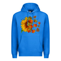 True Royal sunflower and autumn leaves Premium Hoodie - HRA Design Shop