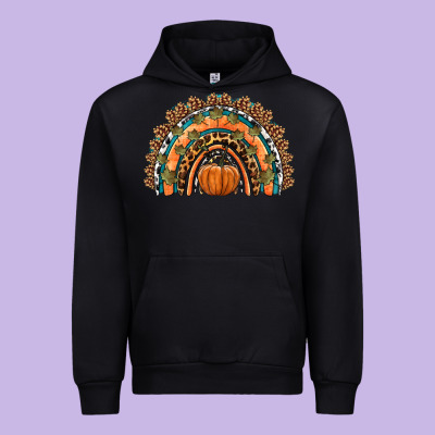 Fall Pumpkin Rainbow Urban Hoodie Designed By Hra Design Shop
