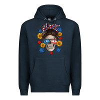 Navy American mom skull Premium Hoodie - Neo Western