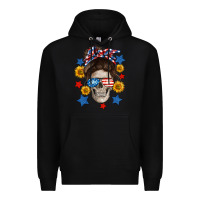 Black American mom skull Premium Hoodie - Neo Western