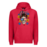 Cardinal American mom skull Premium Hoodie - Neo Western
