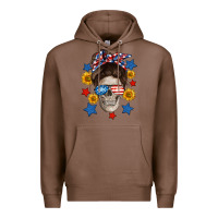 Chestnut American mom skull Premium Hoodie - Neo Western