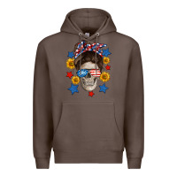 Coffee American mom skull Premium Hoodie - Neo Western