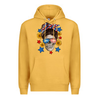 Mustard American mom skull Premium Hoodie - Neo Western