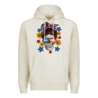 Oatmeal Heather American mom skull Premium Hoodie - Neo Western