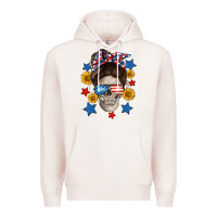 Pale Pink American mom skull Premium Hoodie - Neo Western