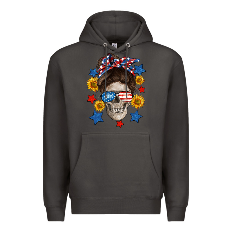 American Mom Skull Premium Hoodie by Neo Western | Teevron
