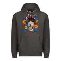 Smoke American mom skull Premium Hoodie - Neo Western