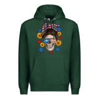 Sports Green American mom skull Premium Hoodie - Neo Western