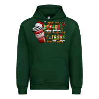 Forest Green Coffee  Jesus Urban Hoodie - CowhideDigitalArt