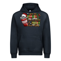 Navy Coffee  Jesus Urban Hoodie - CowhideDigitalArt