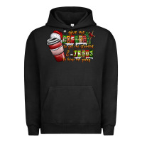 Pigment Black Coffee  Jesus Urban Hoodie - CowhideDigitalArt