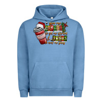 Pigment Pebble Blue Coffee  Jesus Urban Hoodie - CowhideDigitalArt