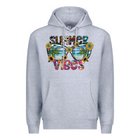 Heather Grey summer vibes Premium Hoodie - SublimationCraftShop
