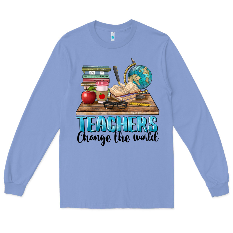 Teachers Change The World Long Sleeve Tee by BarkalooDesign | Teevron
