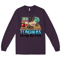 Plum teachers change the world Long Sleeve Tee - BarkalooDesign