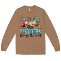 Toasted Coconut teachers change the world Long Sleeve Tee - BarkalooDesign