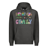 Charcoal Heather beautiful crazy Premium Hoodie - CowhideDigitalArt