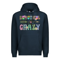 Navy beautiful crazy Premium Hoodie - CowhideDigitalArt