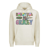 Oatmeal Heather beautiful crazy Premium Hoodie - CowhideDigitalArt