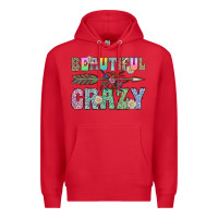 Red beautiful crazy Premium Hoodie - CowhideDigitalArt