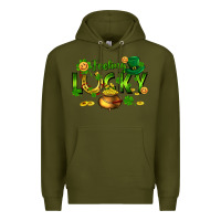 Army Green feeling lucky Premium Hoodie - FaDigitalArtStudio