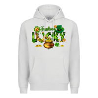 Dove Grey feeling lucky Premium Hoodie - FaDigitalArtStudio