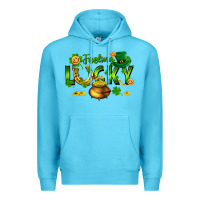 Ocean Blue feeling lucky Premium Hoodie - FaDigitalArtStudio
