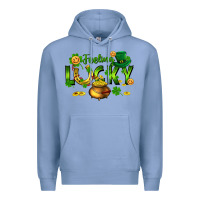 Colony Blue feeling lucky Premium Hoodie - FaDigitalArtStudio
