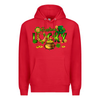 Red feeling lucky Premium Hoodie - FaDigitalArtStudio