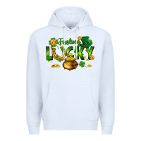 White feeling lucky Premium Hoodie - FaDigitalArtStudio