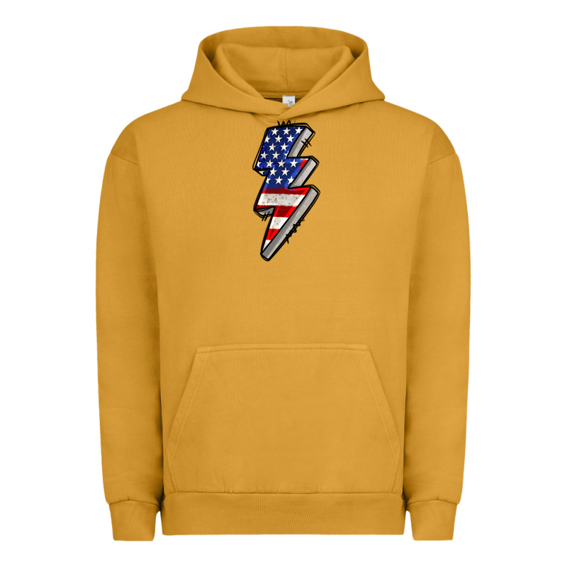 American Lightning Bold 4th Of July Urban Hoodie by CowGirlArtShop | Teevron