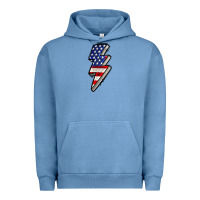 Pigment Pebble Blue American lightning bold 4th of july Urban Hoodie - CowGirlArtShop