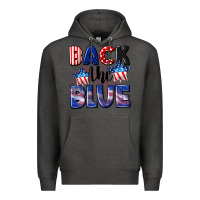 Charcoal Heather Back the blue 4th of july Premium Hoodie - CowGirlArtShop