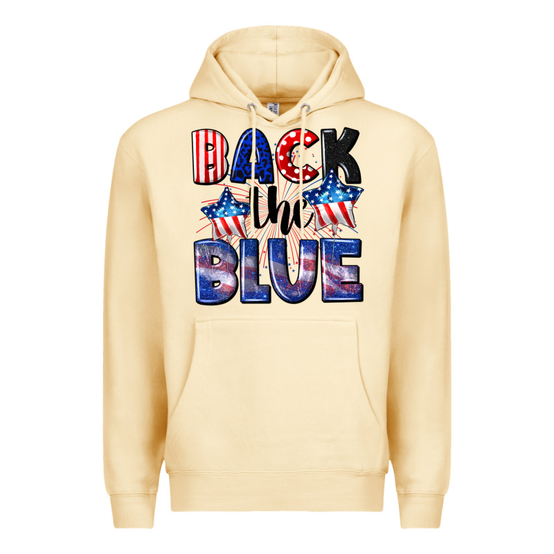 Back The Blue 4th Of July Premium Hoodie by CowGirlArtShop | Teevron