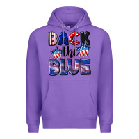 Purple Back the blue 4th of july Premium Hoodie - CowGirlArtShop