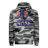 Slate Camo Back the blue 4th of july Premium Hoodie - CowGirlArtShop