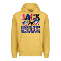 Antique Gold Back the blue 4th of july Premium Hoodie - CowGirlArtShop