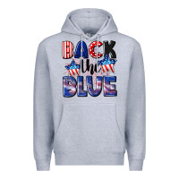 Heather Grey Back the blue 4th of july Premium Hoodie - CowGirlArtShop