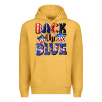 Mustard Back the blue 4th of july Premium Hoodie - CowGirlArtShop
