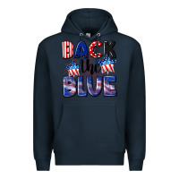 Navy Back the blue 4th of july Premium Hoodie - CowGirlArtShop
