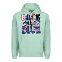 Seafoam Back the blue 4th of july Premium Hoodie - CowGirlArtShop