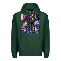 Sports Green Back the blue 4th of july Premium Hoodie - CowGirlArtShop