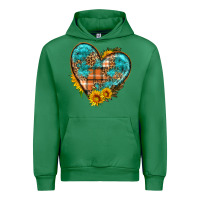 Emerald fall pattern heart with sunflower Urban Hoodie - HRA Design Shop